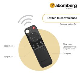 Atomberg Renesa+ 900, 36 Inch BLDC Ceiling Fan with Remote Control and LED Indicators, Golden Oakwood