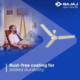 Bajaj Edge HS Neo 1200MM, 48 Inch High Speed Ceiling Fan with 100% Copper Motor, Rust Proof Body and 1 Star Rating, Bianco