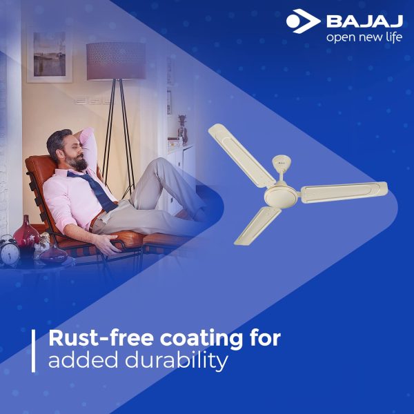 Bajaj Edge HS Neo 1200MM, 48 Inch High Speed Ceiling Fan with 100% Copper Motor, Rust Proof Body and 1 Star Rating, Bianco