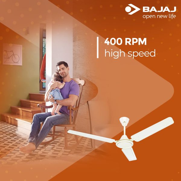 Bajaj Edge HS Neo 1200MM, 48 Inch High Speed Ceiling Fan with 100% Copper Motor, Rust Proof Body and 1 Star Rating, Opal White