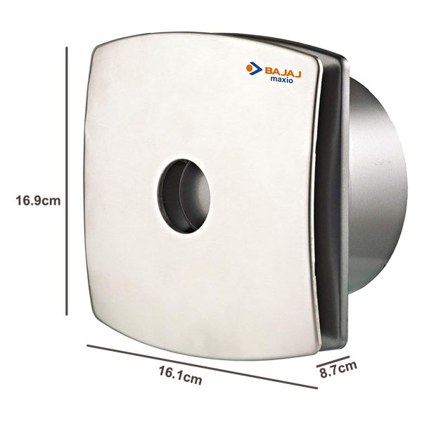 Bajaj Maxio 150MM, 6 Inch Exhaust fan with 100% Copper Motor, Rust Proof Body and Blades, Steel