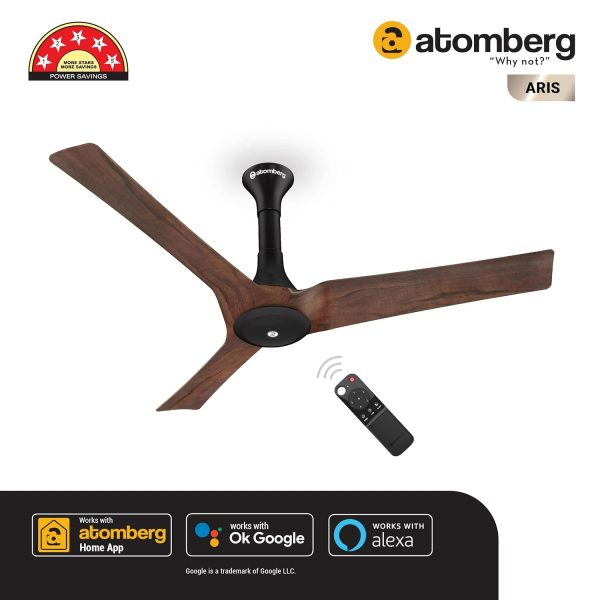 Atomberg 1200MM Ceiling Fan (Aris) Dark Teakwood