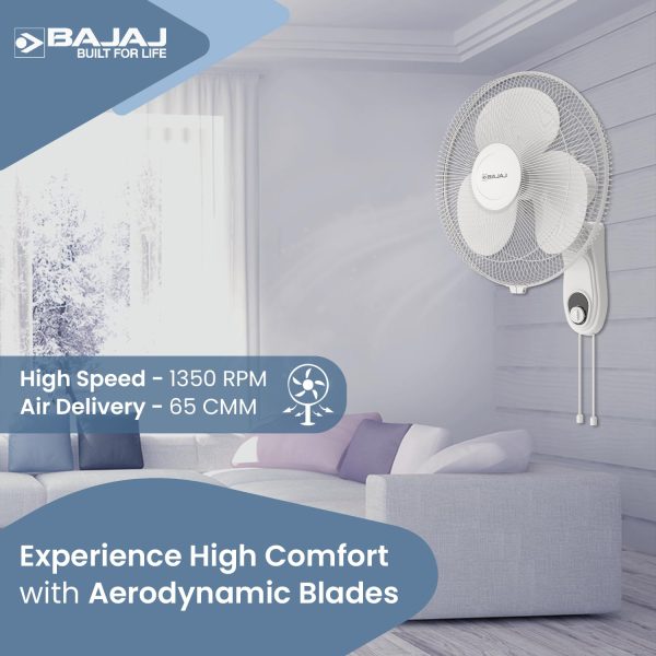Bajaj Neo Spectrum 400MM, 16 Inch Wall Fan with 100% Copper Motor and Overload Thermal Protector, Grey