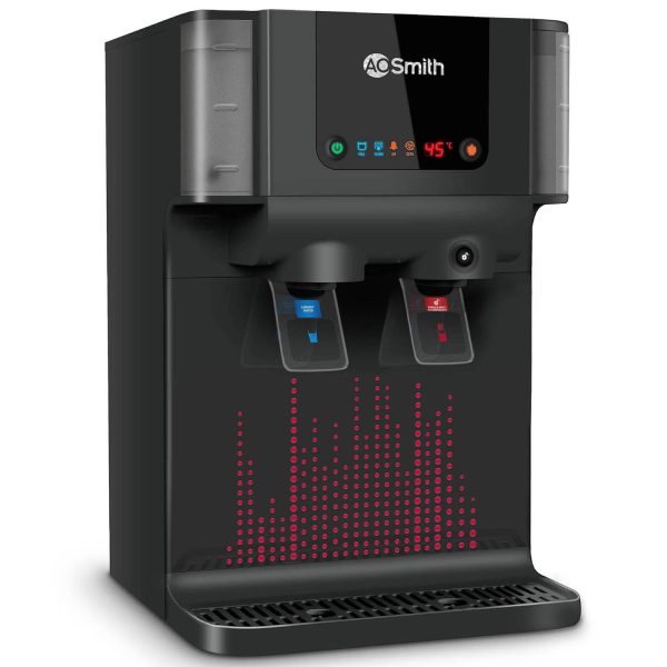 AO Smith Intelli Pro, UV+UF+SCMT Hot & Cold Water Purifier with 6 Stage Purification, Dual Pass UV Chamber and Food Grade UV Member, Black