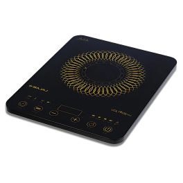 Bajaj Majesty Slim, 2100 Watt Induction Cooktop with 8 Auto Cook Menu and Feather Touch Control, Black