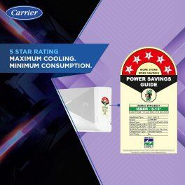 Carrier 18K 5S Xcel 1.5 Ton 5 Star Inverter AC with Wi-Fi & 6-in-1 Convertible, White