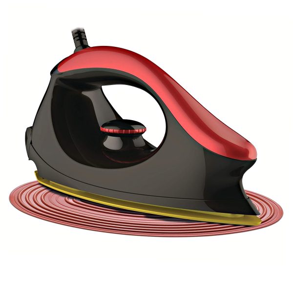Bajaj Majesty One, 1000 Watt Dry Iron with Non Stick Coated Sole Plate and 360 Degree Swivel Cord, Red