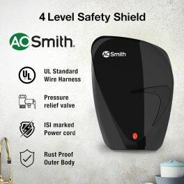AO-Smith Fast-on, 3 Litre Instant Water Heater with 8 Bar Pressure and 5 Year Tank Warranty, Black