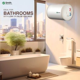 AO Smith Elegance 25, 25 Litre Storage Water Heater with Blue Diamond Glass and Glass Coated Incoloy heating element, White