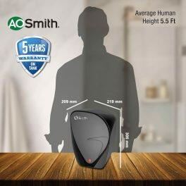 AO Smith Fast-on, 3 Litre Instant Water Heater with 8 Bar Pressure and 5 Year Tank Warranty, Black