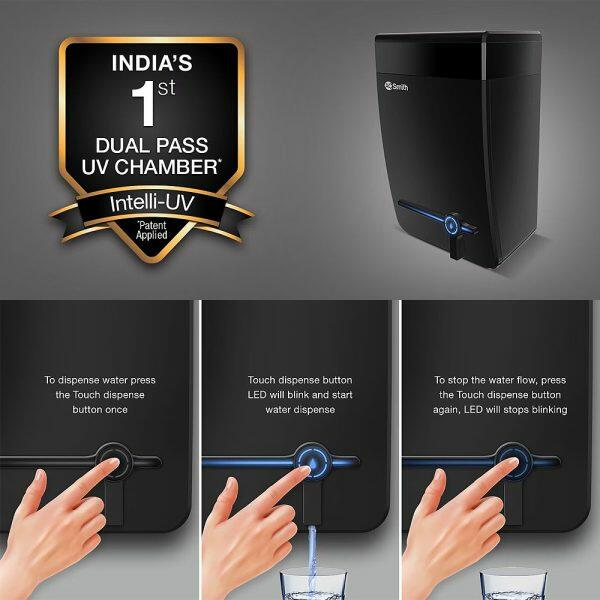 AO Smith UV Water Purifier (Intelli UV, Black)