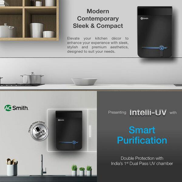 AO Smith UV Water Purifier (Intelli UV, Black)