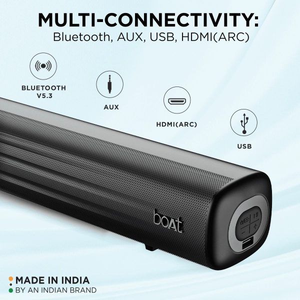 Boat Aavante BAR Rhythm 60 Watts 2.0 Channel Soundbar, Black