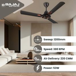 Bajaj 1200MM Ceiling Fan (Novella 1200MM) Elegant Brown