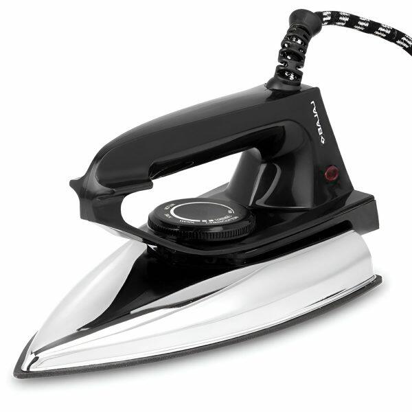 Bajaj DX2, 600 Watt Dry Iron with Advance Soleplate, Anti Bacterial Coating and Cord Organizer, Black