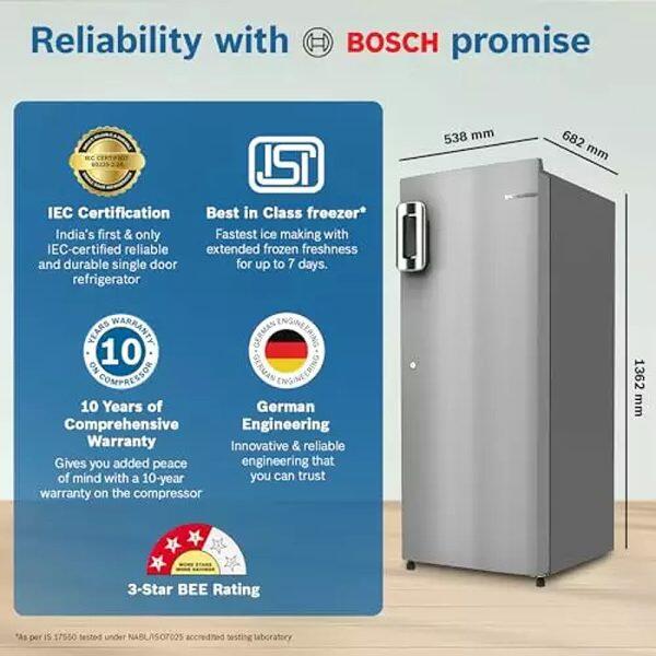 Bosch CST22S23NI, 226 Litre 3 Star Fine Steel