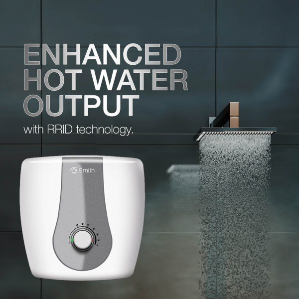 AO Smith Finesse, 6 Litre Storage Water Heater with 5 Star Rating, Smart Modes and 8 Bar Pressure, White