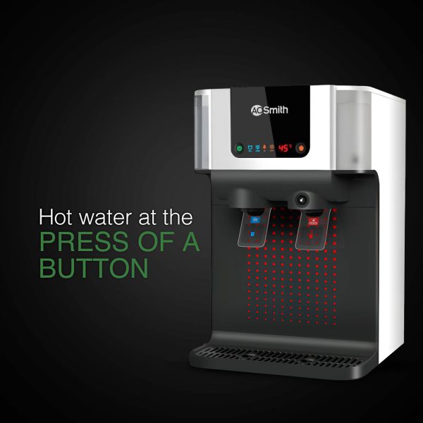 AO Smith Intelli Pro, UV+UF+SCMT Hot & Cold Water Purifier with 6 Stage Purification, Dual Pass UV Chamber and Food Grade UV Member, White