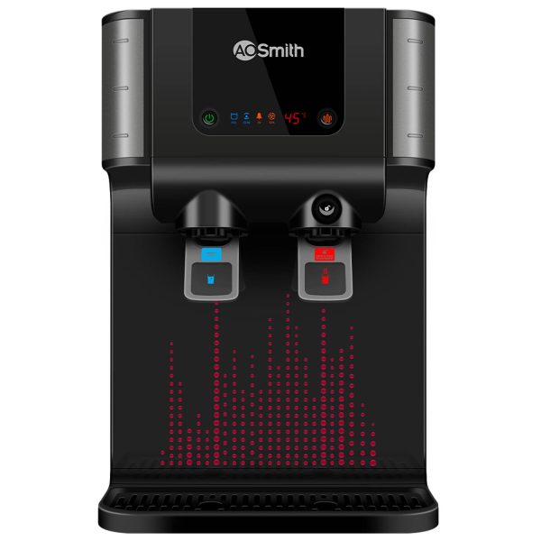 AO Smith Intelli Pro, UV+UF+SCMT Hot & Cold Water Purifier with 6 Stage Purification, Dual Pass UV Chamber and Food Grade UV Member, Black