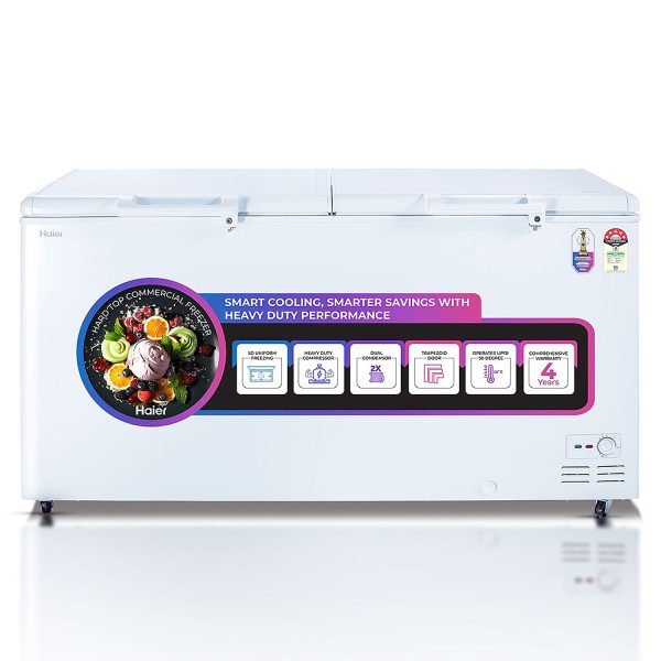 Haier HFC-588DM5 524 Litre Convertible Double Door Deep Freezer with 5 Star, White