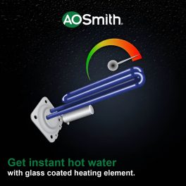 AO Smith Minibot, 3 Litre Instant Water Heater with 8 Pressure Bar and Stylish Design, Black