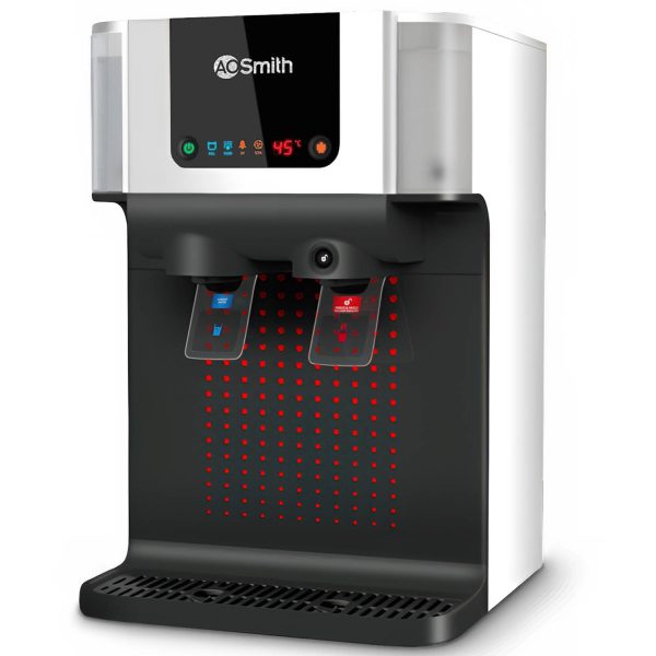AO Smith Intelli Pro, UV+UF+SCMT Hot & Cold Water Purifier with 6 Stage Purification, Dual Pass UV Chamber and Food Grade UV Member, White