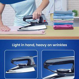 Bajaj DX2, 600 Watt Dry Iron with Advance Soleplate, Anti Bacterial Coating and Cord Organizer, Black