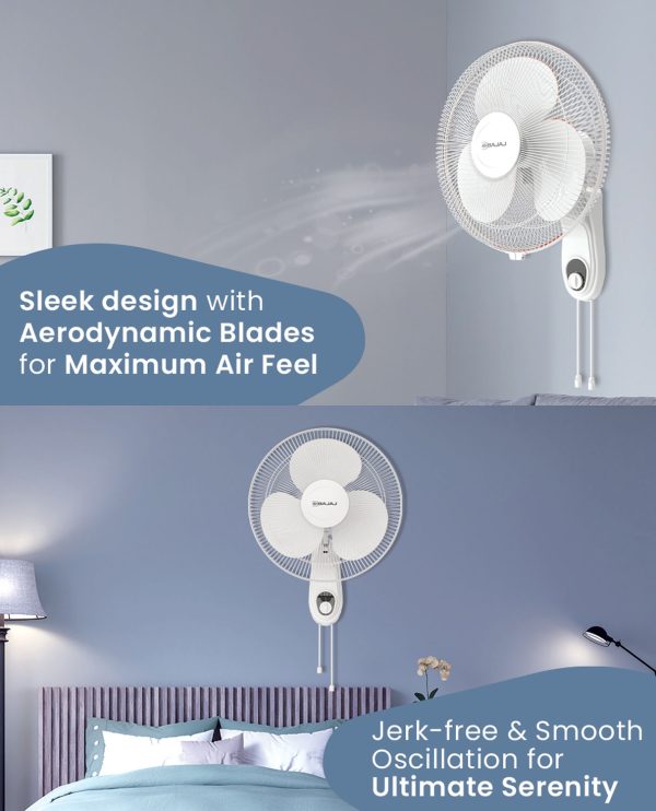 Bajaj Neo Spectrum 400MM, 16 Inch Wall Fan with 100% Copper Motor and Overload Thermal Protector, Grey