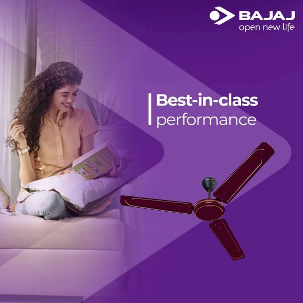 Bajaj Edge HS Neo 1200MM, 48 Inch High Speed Ceiling Fan with 100% Copper Motor, Rust Proof Body and 1 Star Rating, Dark Brown