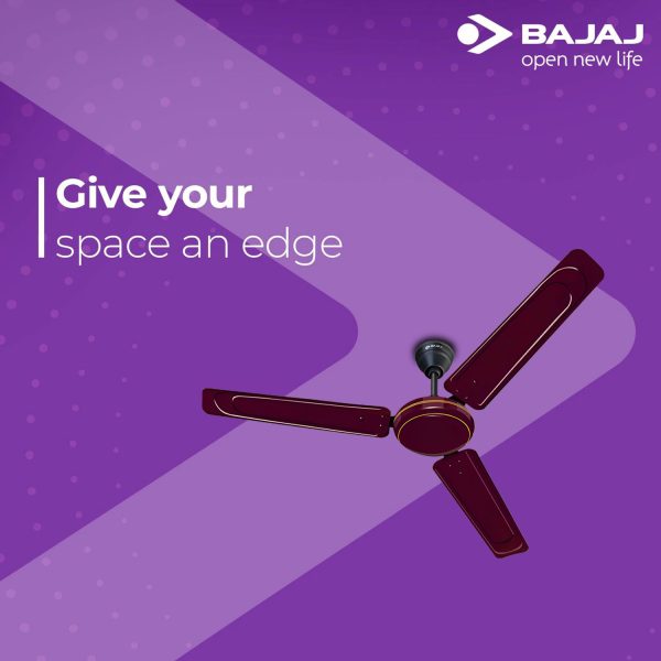 Bajaj Edge HS Neo 1200MM, 48 Inch High Speed Ceiling Fan with 100% Copper Motor, Rust Proof Body and 1 Star Rating, Dark Brown