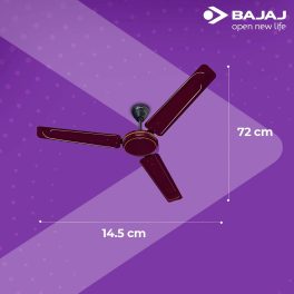 Bajaj Edge HS Neo 1200MM, 48 Inch High Speed Ceiling Fan with 100% Copper Motor, Rust Proof Body and 1 Star Rating, Dark Brown