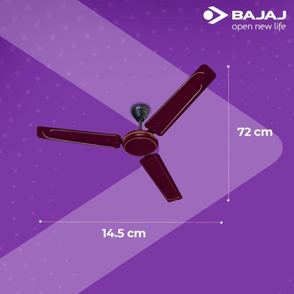 Bajaj Edge HS Neo 1200MM, 48 Inch High Speed Ceiling Fan with 100% Copper Motor, Rust Proof Body and 1 Star Rating, Dark Brown