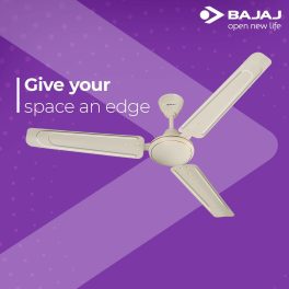 Bajaj Edge HS Neo 1200MM, 48 Inch High Speed Ceiling Fan with 100% Copper Motor, Rust Proof Body and 1 Star Rating, Bianco