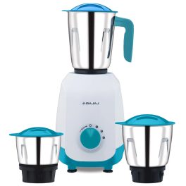 Bajaj Ninja Series Notch, 500 Watt 3 Jar Mixer Grinder with Dura Cut Blades, Blue