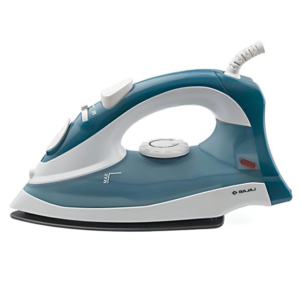 Bajaj MX3N, 1250 Watts Steam Iron with Spray Function, Non Stick & Anti Bacterial Soleplate Coating, Blue