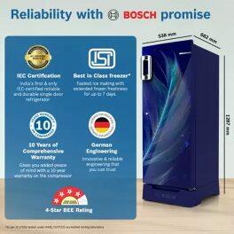 Bosch CST18B34PI, 187 Litre 4 Star Feather Blue
