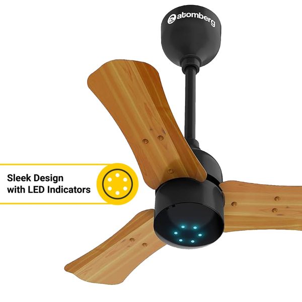 Atomberg Renesa+ 600, 24 Inch BLDC Ceiling Fan with Remote Control and LED Indicators, Golden Oakwood