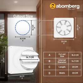 Atomberg Studio 150MM, 8 Inch BLDC Fan Motor with 100% Copper and Silent Operation, White