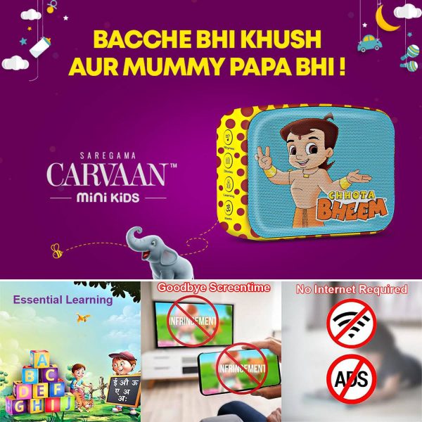 Saregama Carvaan Mini 2.0 Kids, Chota-Bheem-Blue