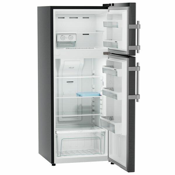 Liebherr TCLBSB 2411, 245L 2 Star inverter, Hot to Cool, Pocket Handle, Frost Free Double Door Refrigerator, 20 Years Warranty on Compressor, Freezer 51 L, Black Steel