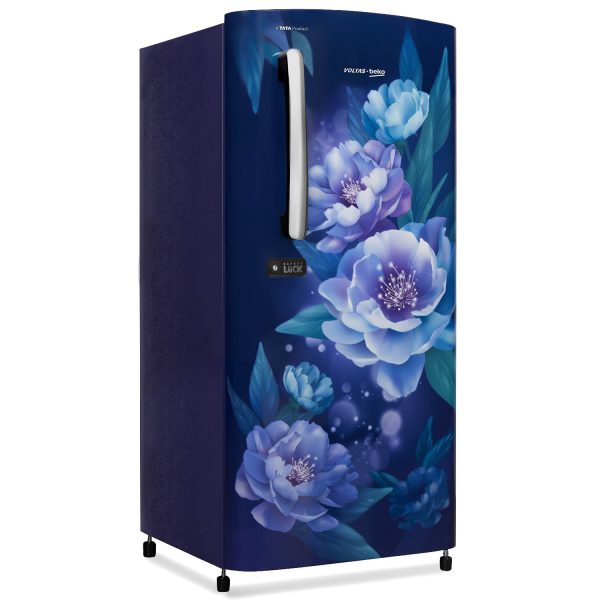 Voltas Beko RDC208E/S0PBE, 175 Litre 1 Star Single Door Refrigerator with Fresh Box and Stabilizer Free Operation, Peony Blue