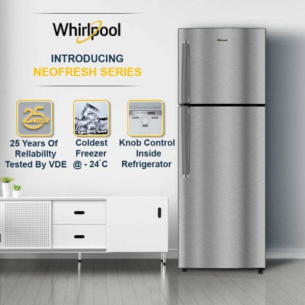 Whirlpool NEO278LHCLSPLS, 235 L 1 Star Frost Free Double Door Refrigerator, Freezer 56 Ltr, 10 Years Warranty on Compressor, Athena Steel