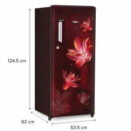 Whirlpool 215 IMPC PRM, 192 L 3 Star Ice-magic Pro Inverter Direct-Cool Single Door Refrigerator, 10 Years Warranty on Compressor, Wine Flower Rain