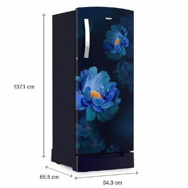 Whirlpool 215 IMPRO ROY, 192 L 3 Star Icemagic Pro Inverter Direct-Cool Single Door Refrigerator, With Base Drawer, Sapphire Peony