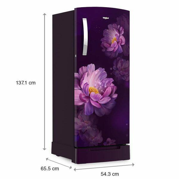 Whirlpool 215 IMPRO ROY, 192 L 3 Star Icemagic Pro Inverter Direct-Cool Single Door Refrigerator, With Base Drawer, Purple Peony