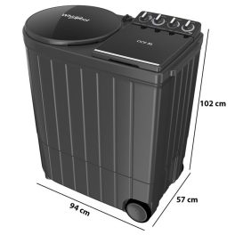 Whirlpool 11KG Semi-Automatic Machine (ACE XL 11, Graphite Grey)