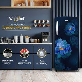 Whirlpool 215 IMPRO PRM, 192 L 3 Star, Icemagic Pro Inverter Direct-Cool Single Door Refrigerator, Sapphire Peony