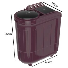 Whirlpool 7.5KG Semi-Automatic Machine (ACE 7.5 Super Soak, Wine Dazzle)