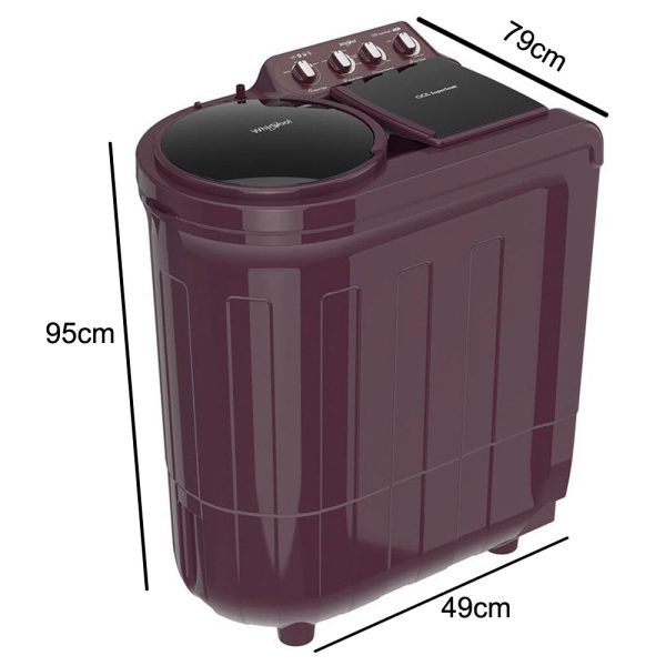 Whirlpool 7.5KG Semi-Automatic Machine (ACE 7.5 Super Soak, Wine Dazzle)