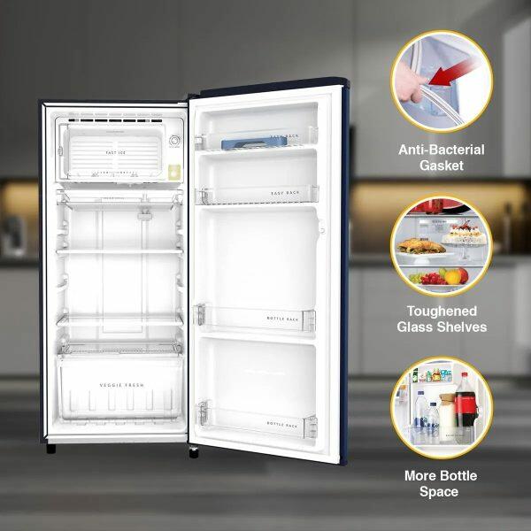 Whirlpool 200 IMPC PRM, 180L 1 Star Direct-Cool Single Door Refrigerator, 10 Years Warranty on Compressor, Sapphire Gloria